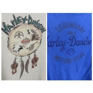 2-Pack Vintage Harley Davidson Motorcycles Women’s Tank Top Large Medium Blue 90